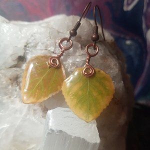 Colorado All Natural Small Aspen Leaf Copper Earrings